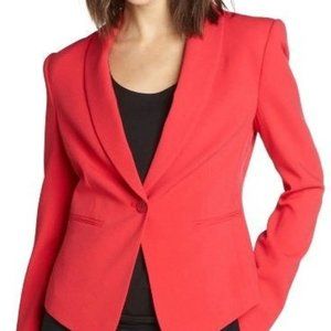 BCBGMAXAZRIA Bowie Tuxedo Jacket Blazer in Lipstick Red (XS/0-2)
